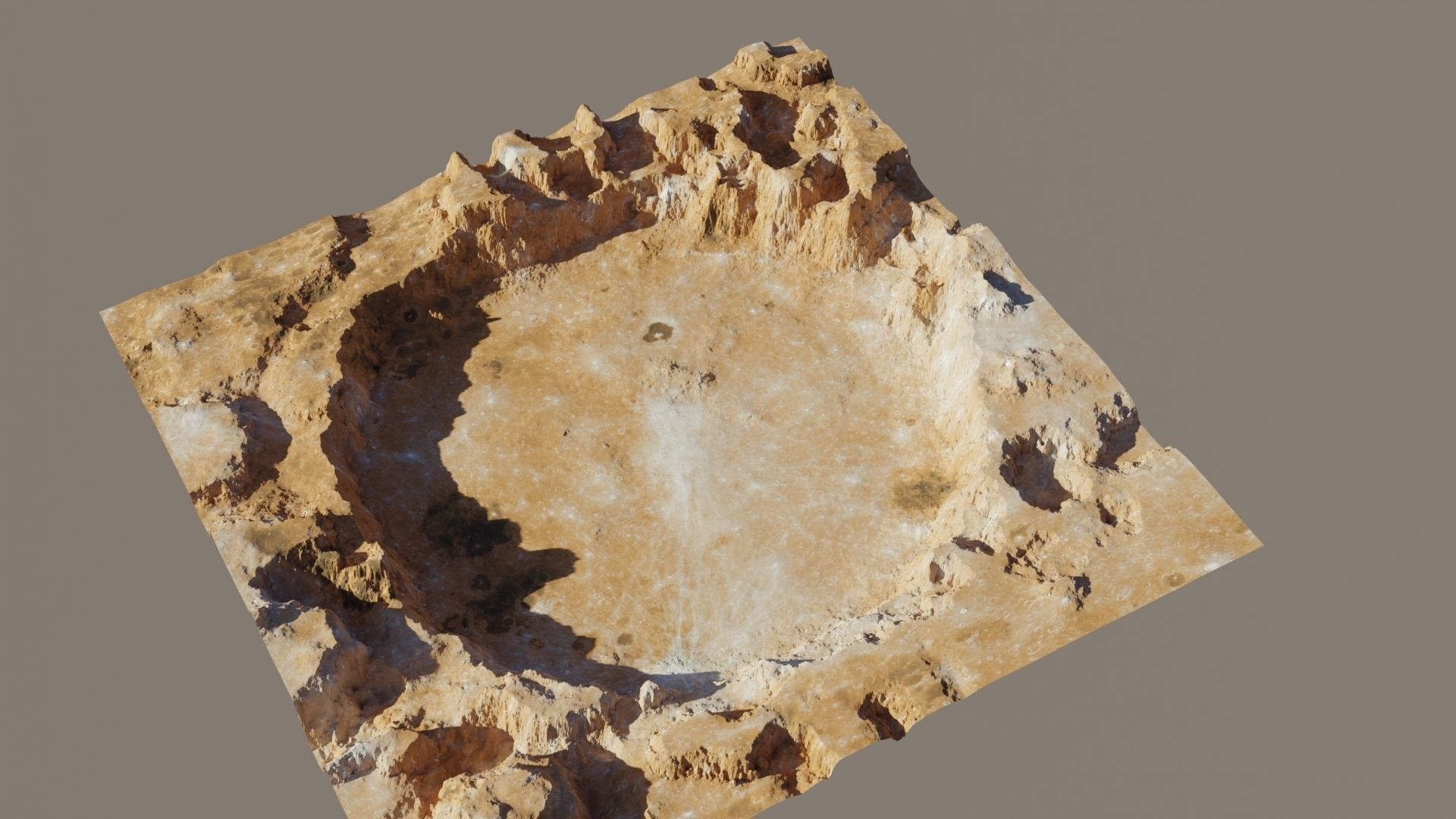 Crater 3D model stone bowl with hole in middle 3D model_4