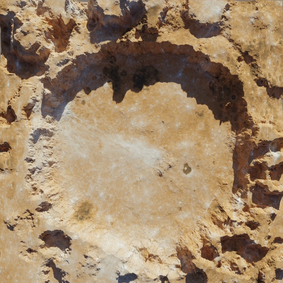 Crater 3D model stone bowl with hole in middle 3D model_9