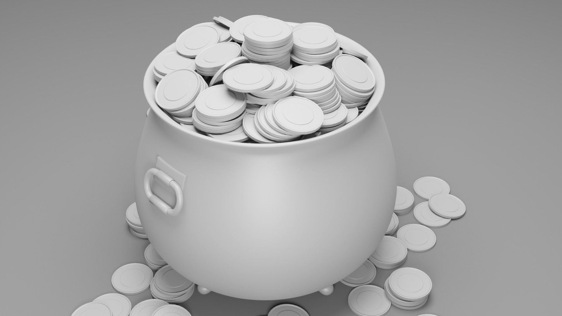 St Patricks Day Leprechaun Pot of Gold  3D model_5