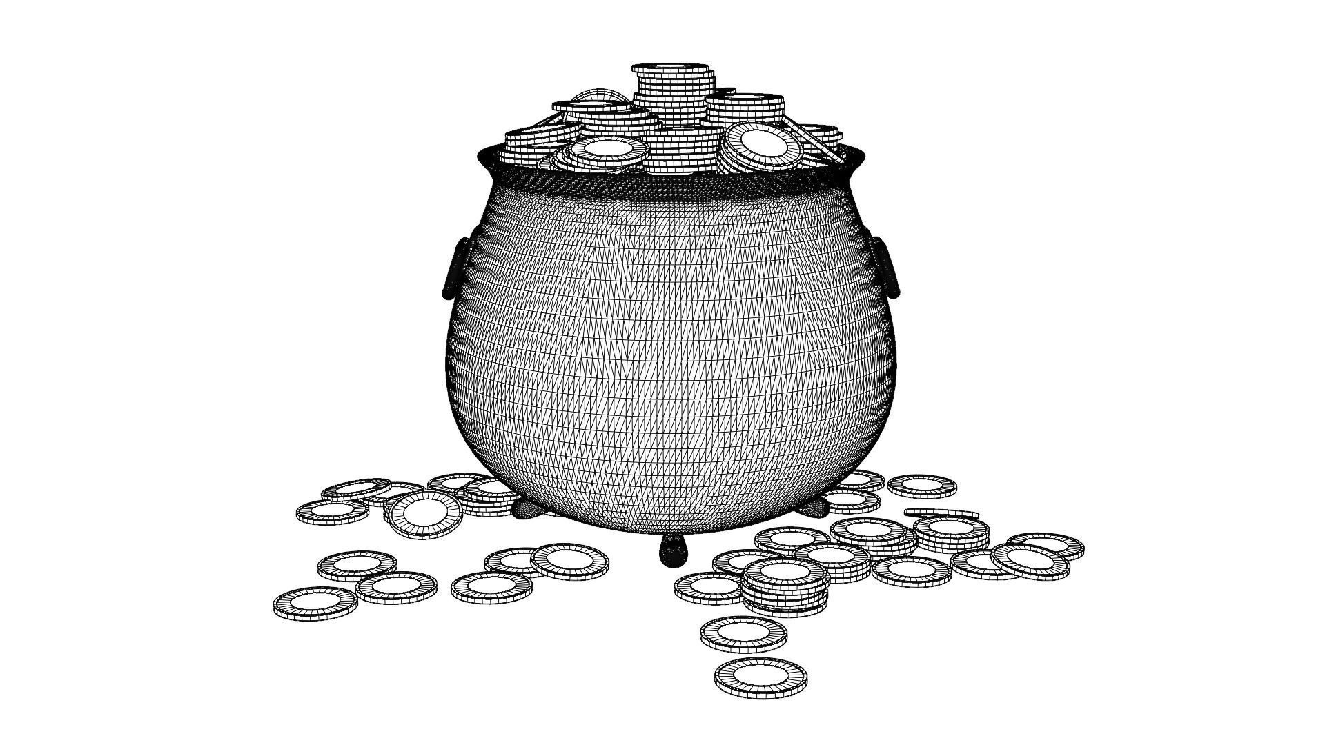 St Patricks Day Leprechaun Pot of Gold  3D model_1