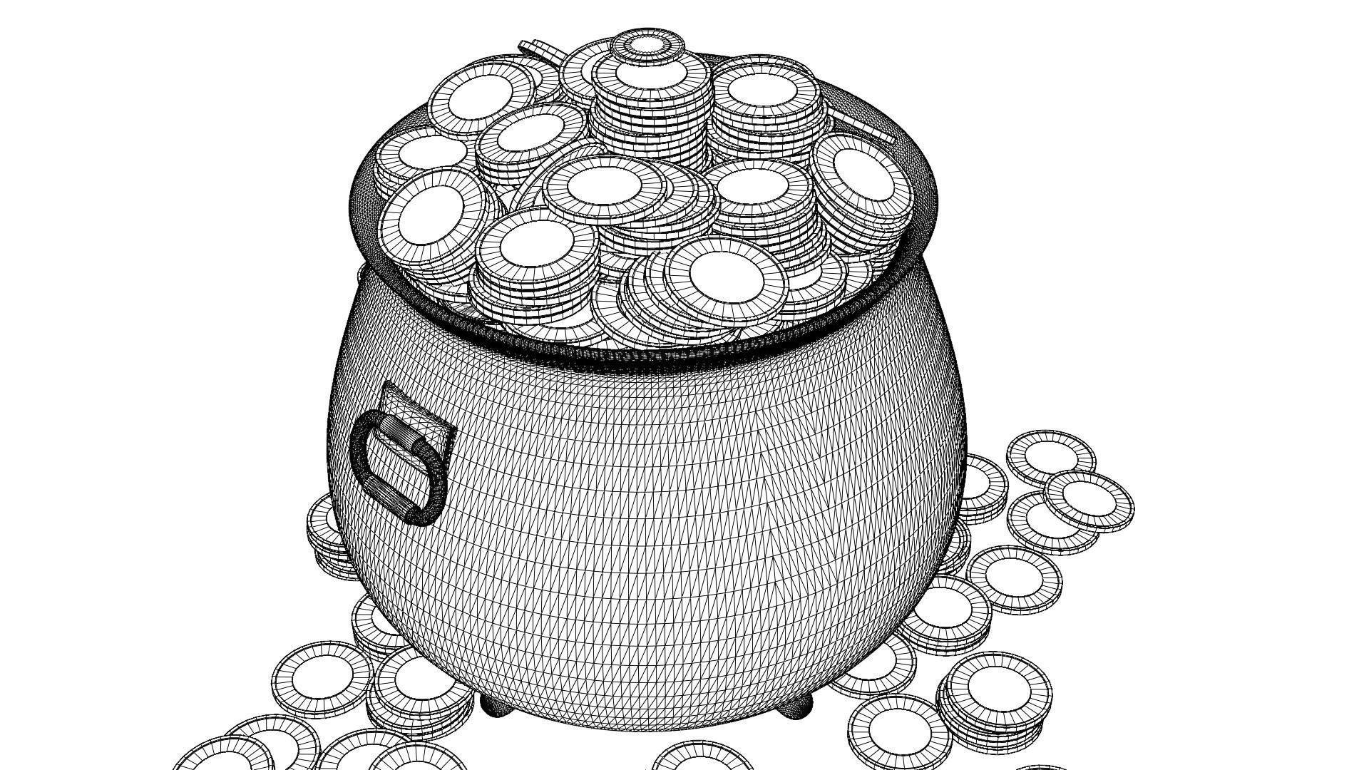 St Patricks Day Leprechaun Pot of Gold  3D model_4