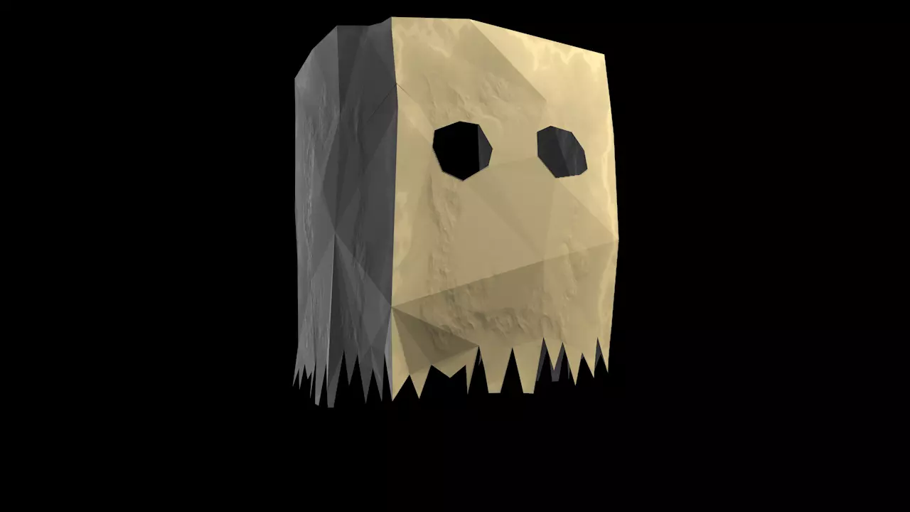 Paper mask Free low-poly 3D model