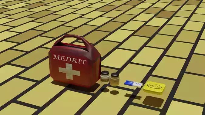 Low poly MEDKIT first aid kit