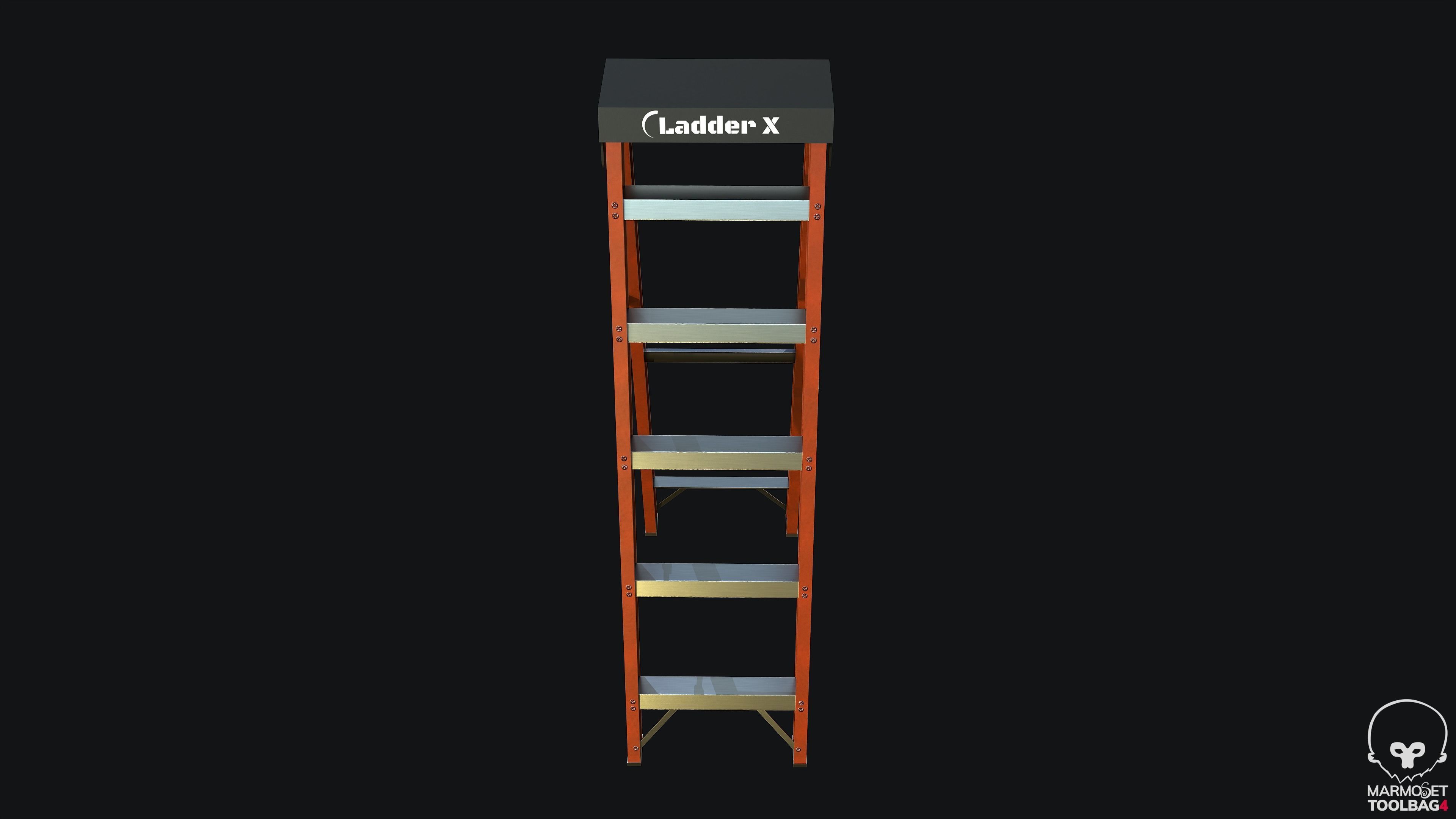 Ladder PBR Game Ready step Low-poly 3D model_5