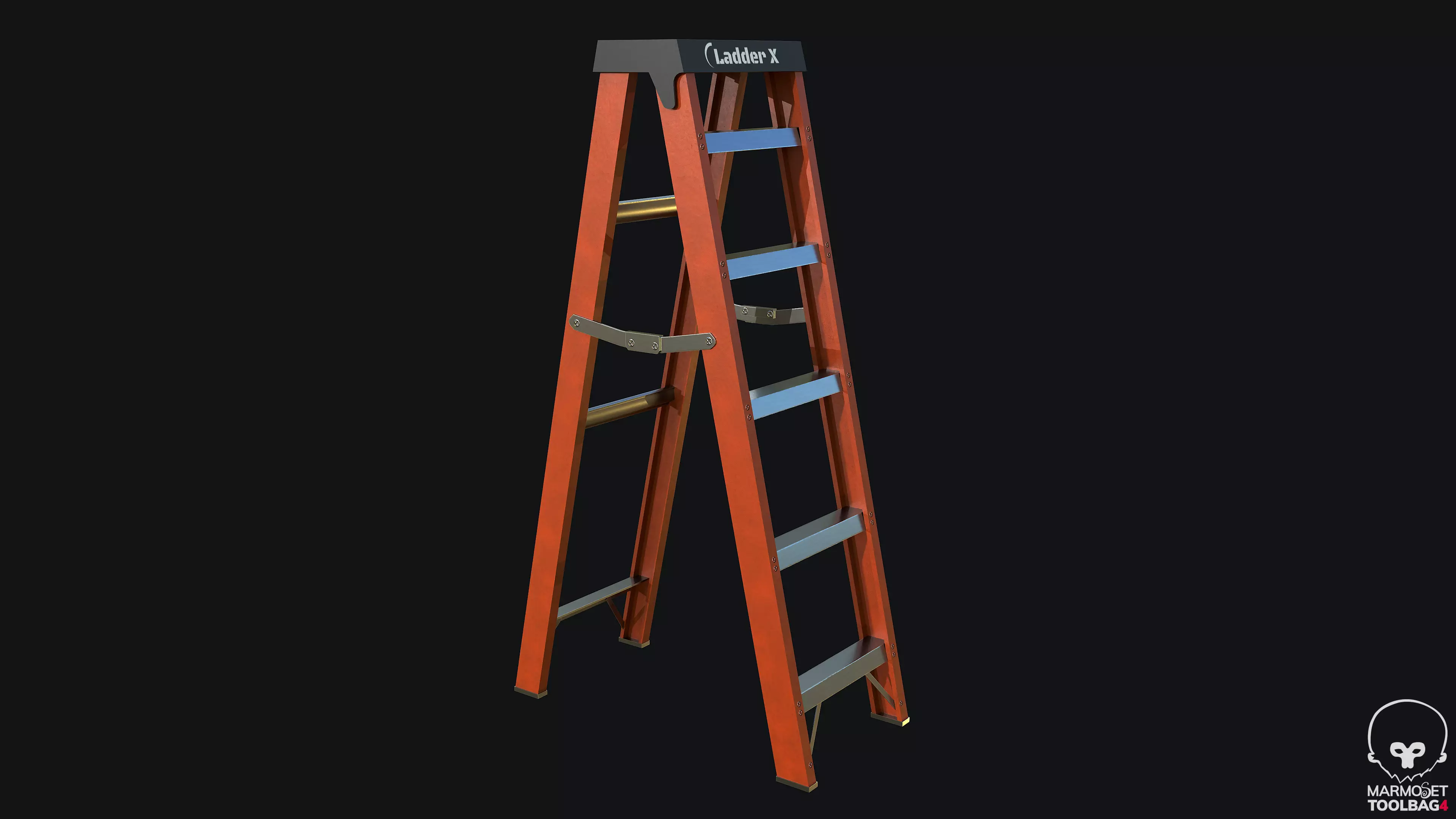 Ladder PBR Game Ready step Low-poly 3D model_0