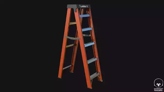 Ladder PBR Game Ready step Low-poly 3D model