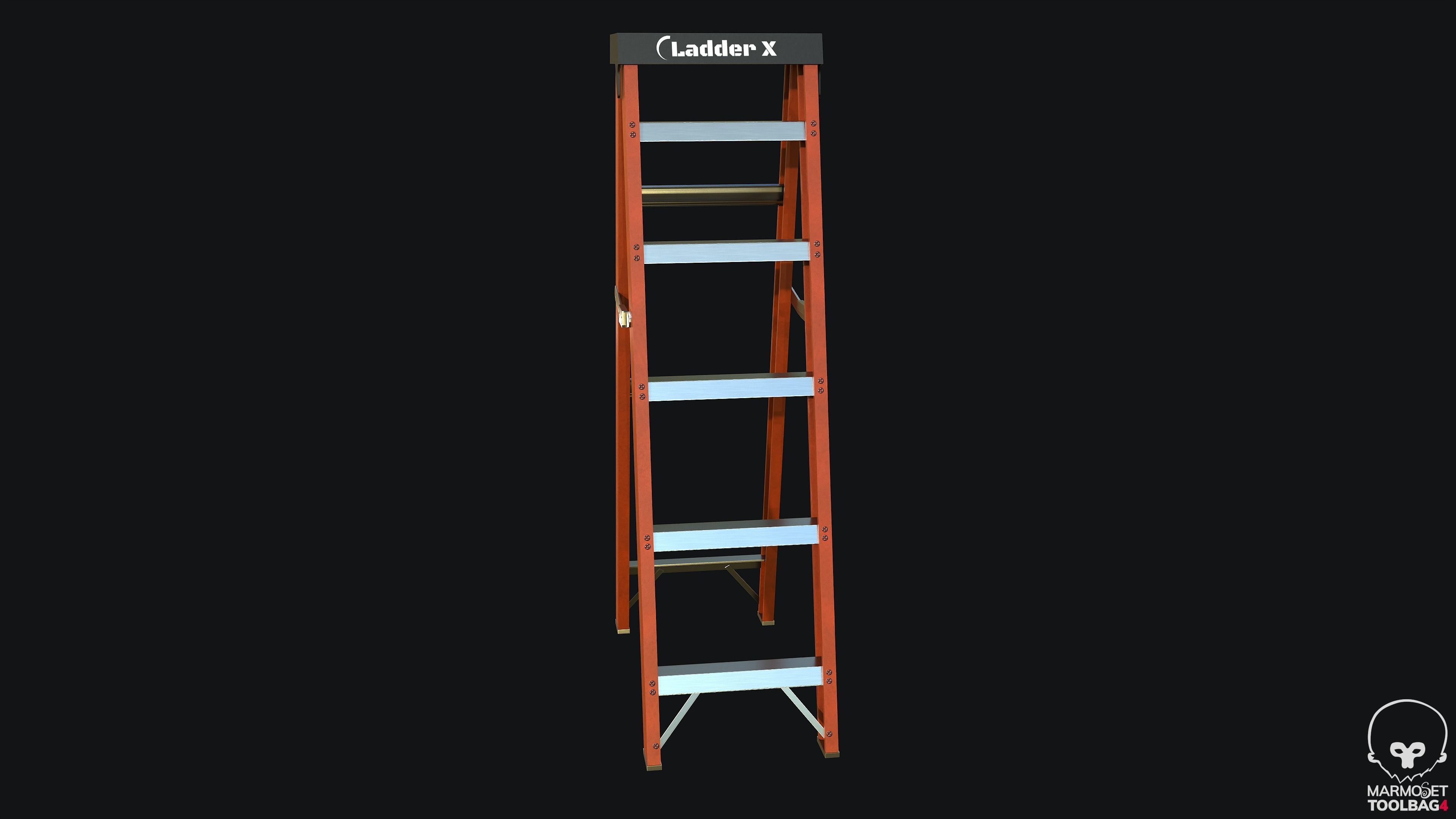 Ladder PBR Game Ready step Low-poly 3D model_3