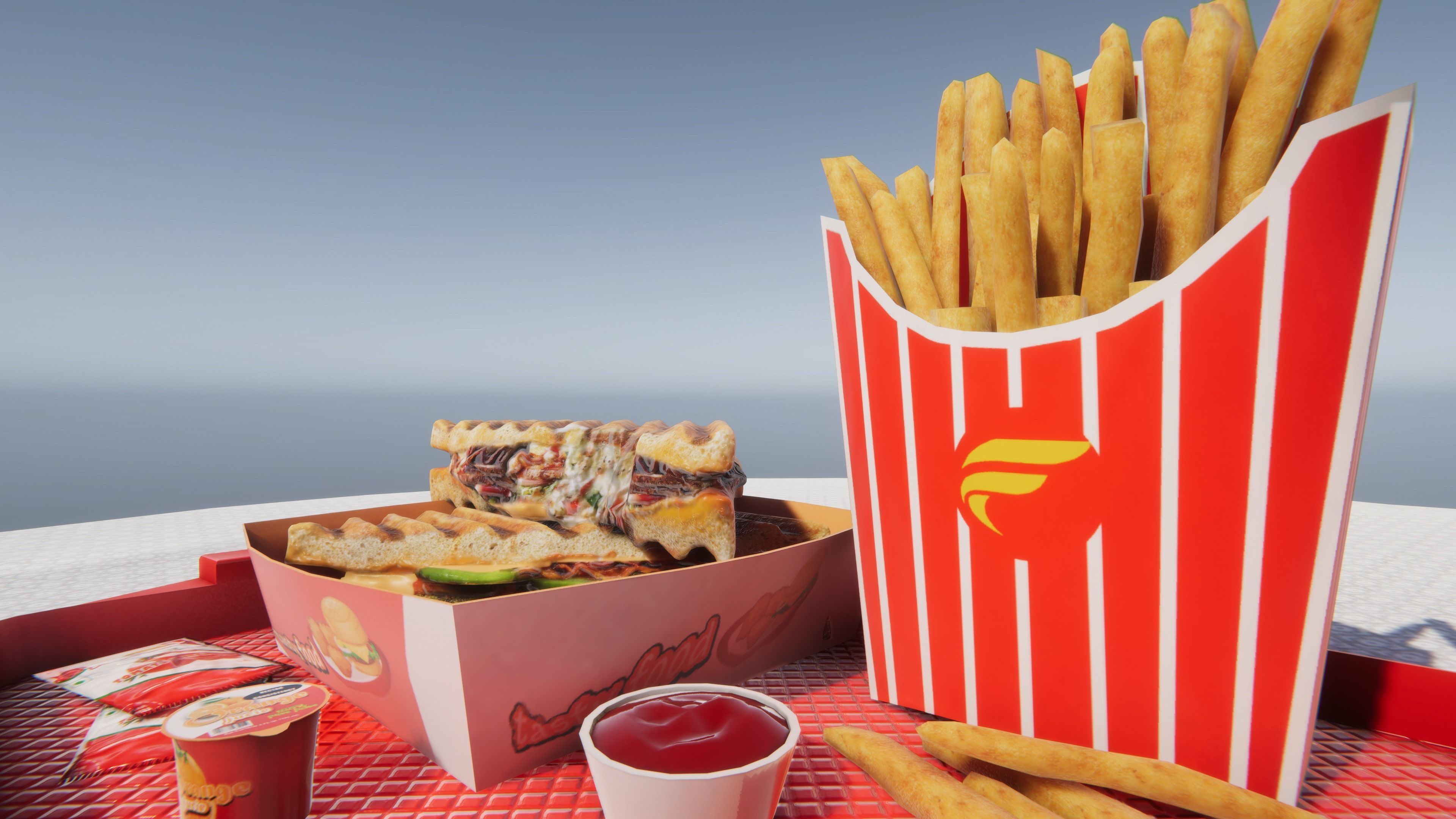 Fast Food Bundle Low-poly 3D model_16