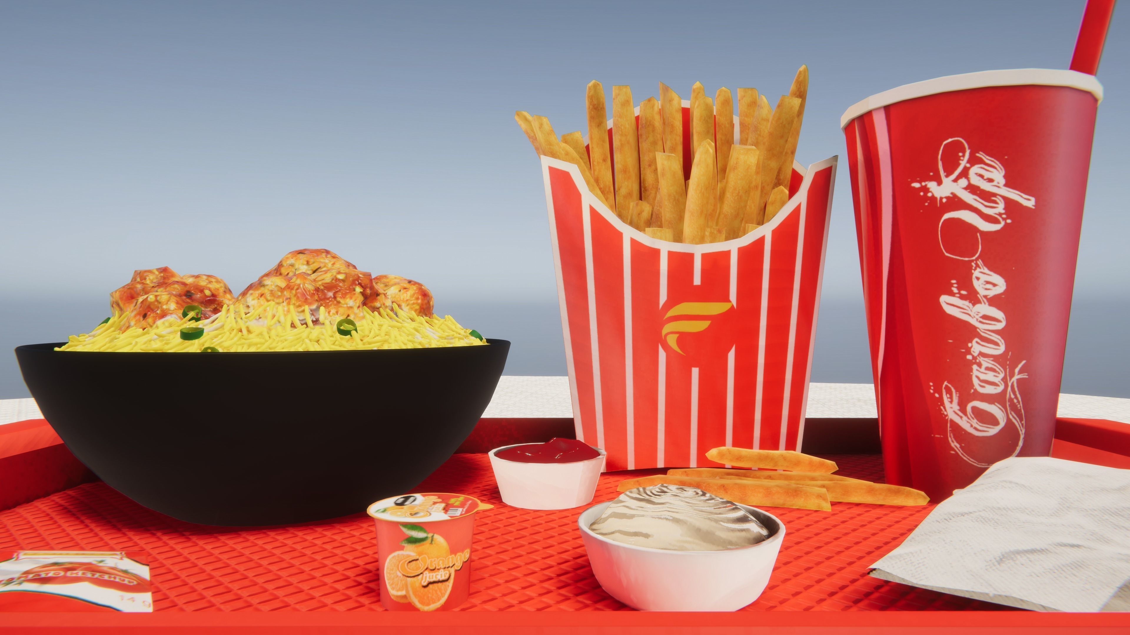 Fast Food Bundle Low-poly 3D model_38