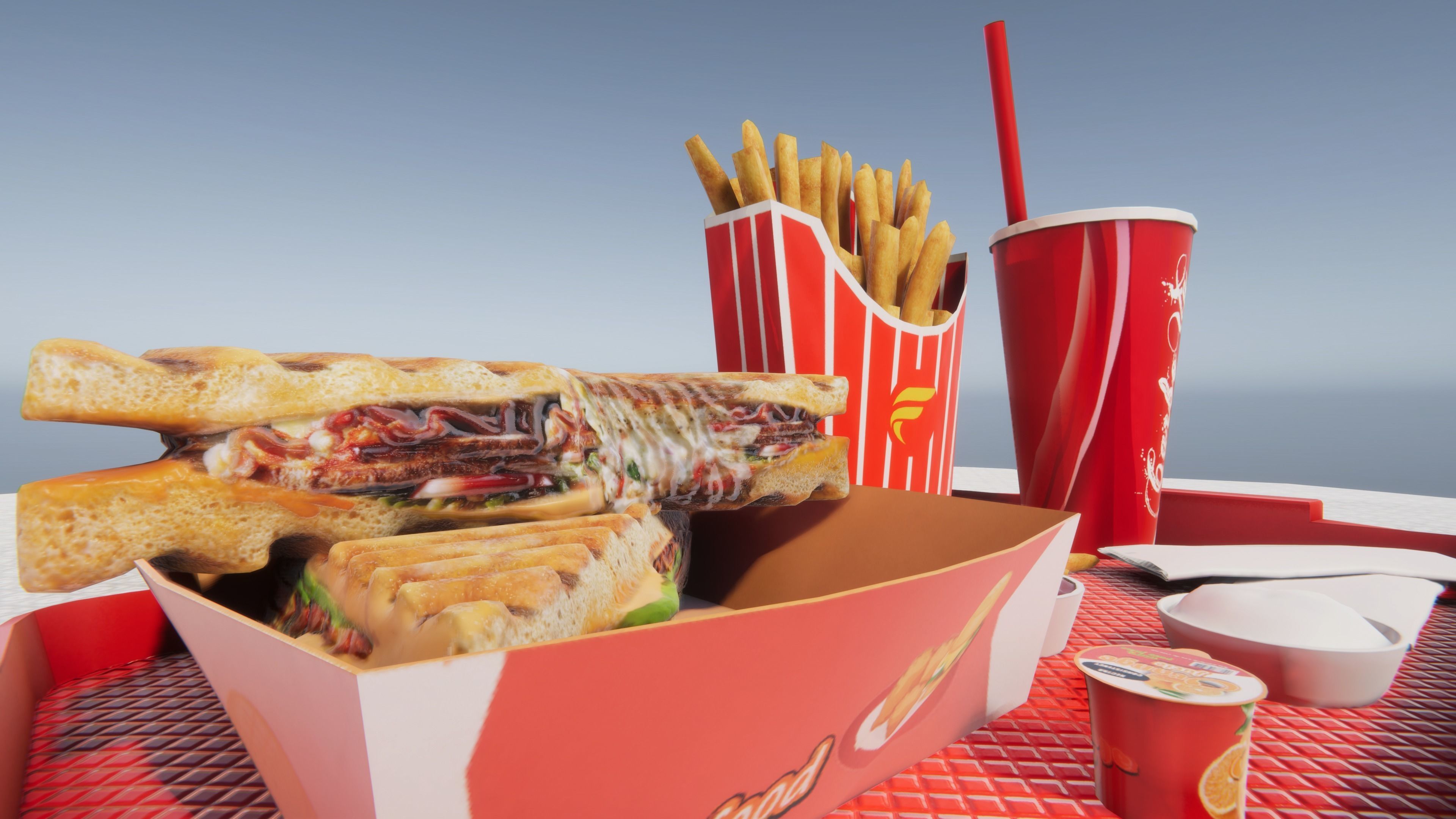 Fast Food Bundle Low-poly 3D model_17