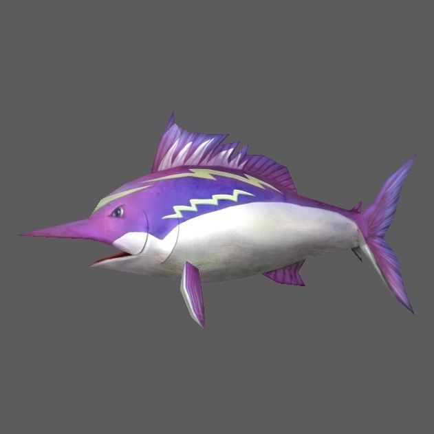 Swordfish dolphin Low-poly 3D model_2