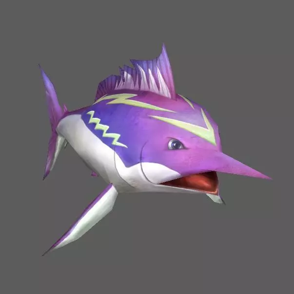 Swordfish dolphin Low-poly 3D model_0