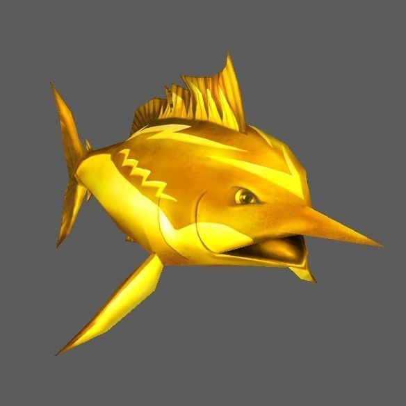 Swordfish dolphin Low-poly 3D model_4