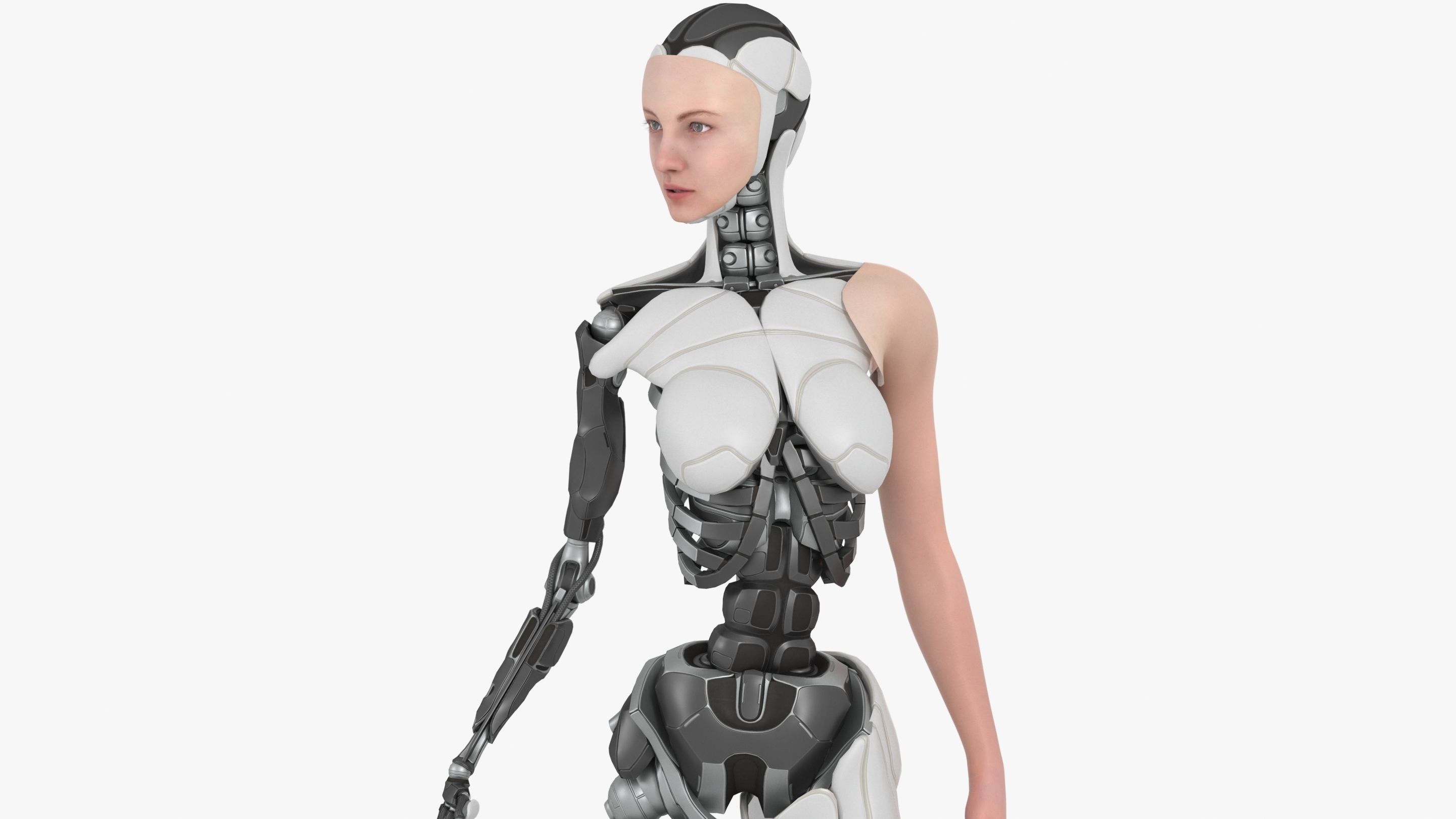 The cyborg girl  Bella Lowpoly Game ready Low-poly 3D model