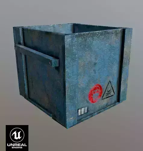 Old Wood Box  low-poly 3d model  3 textures 2028x2048