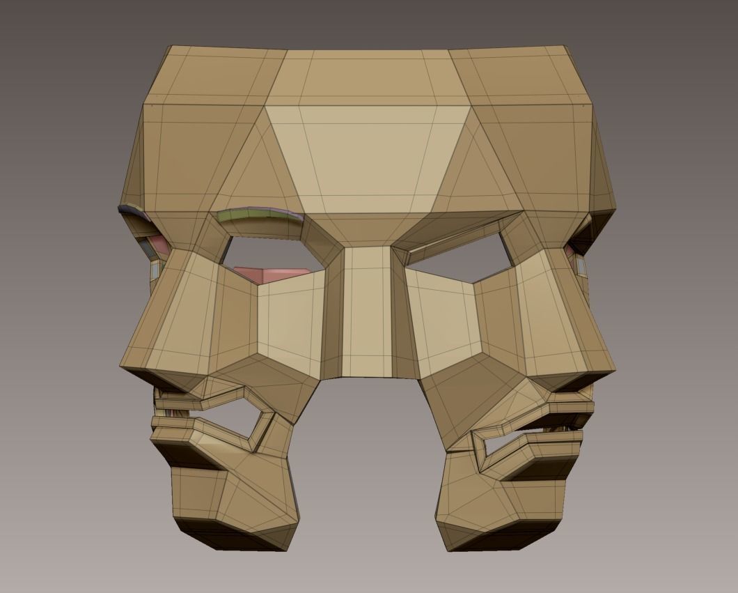 Three Face Mask Free low-poly 3D model_4
