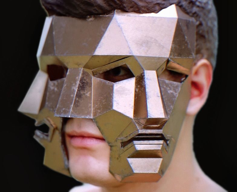 Three Face Mask Free low-poly 3D model_2