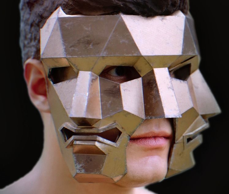 Three Face Mask Free low-poly 3D model_1