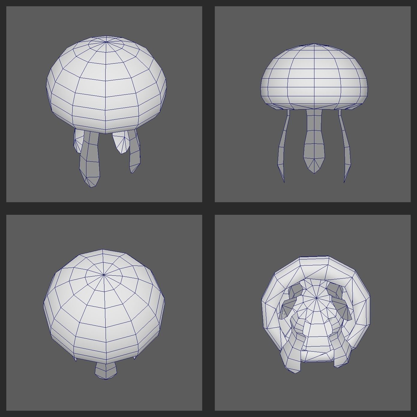 Jellyfish Low-poly 3D model_4