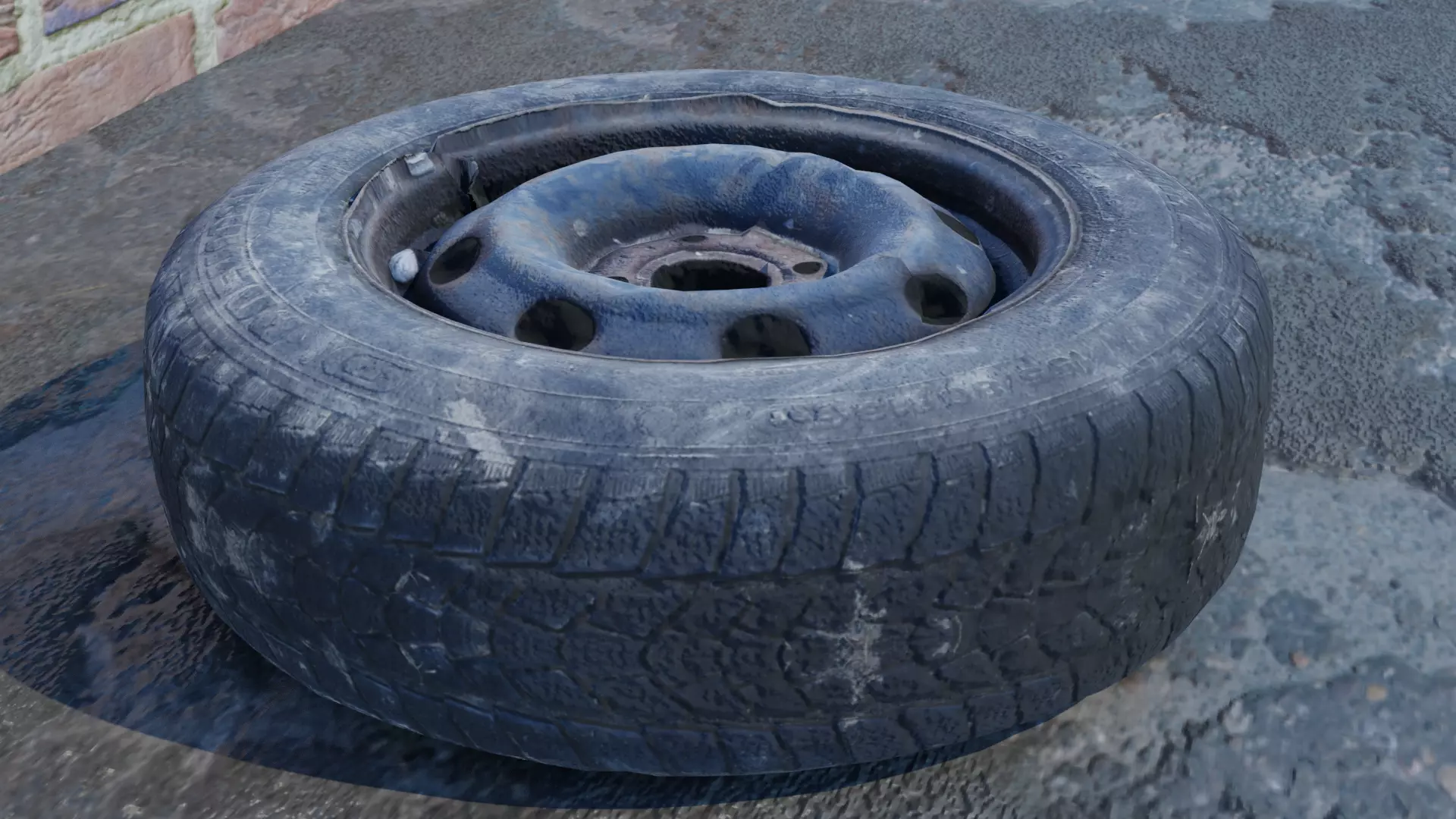 3D scanned tires Free low-poly 3D model_0