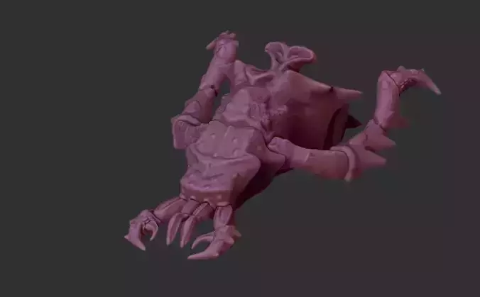 Aqua shrimp creature sculpt model