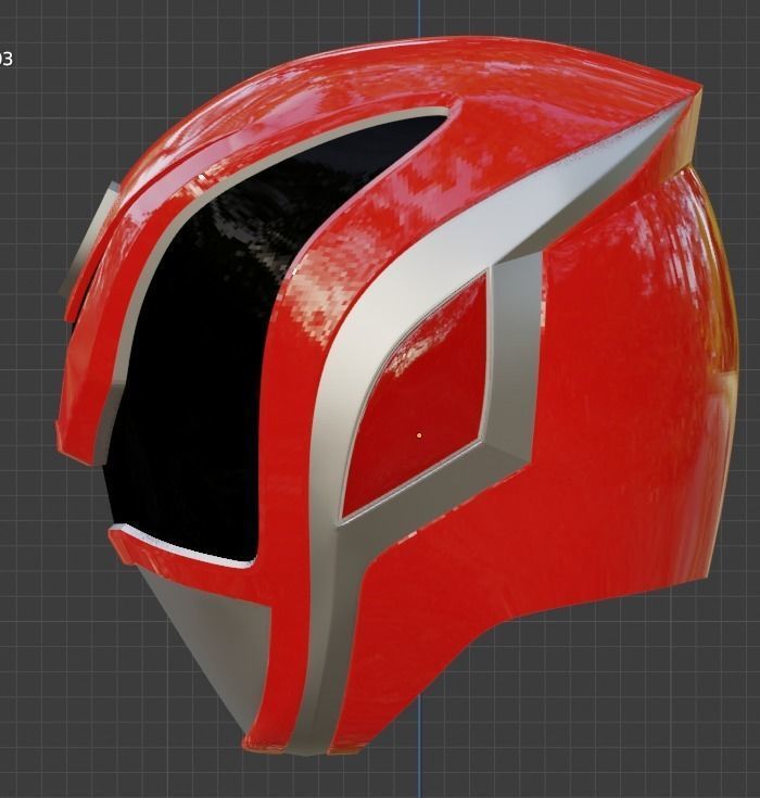 Tokusou Sentai Dekaranger DekaRed 3D printable cosplay helmet 3D print model_2