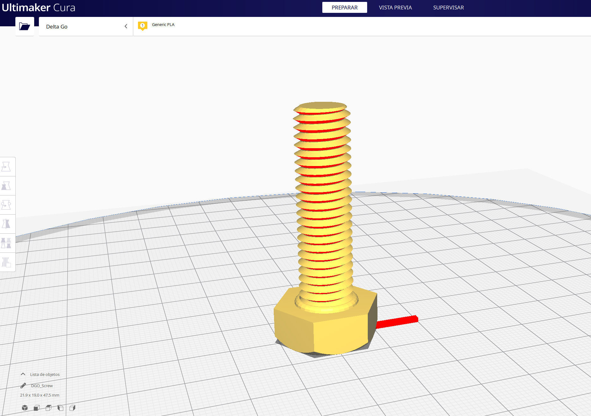 Screw and nut 3D print model_7