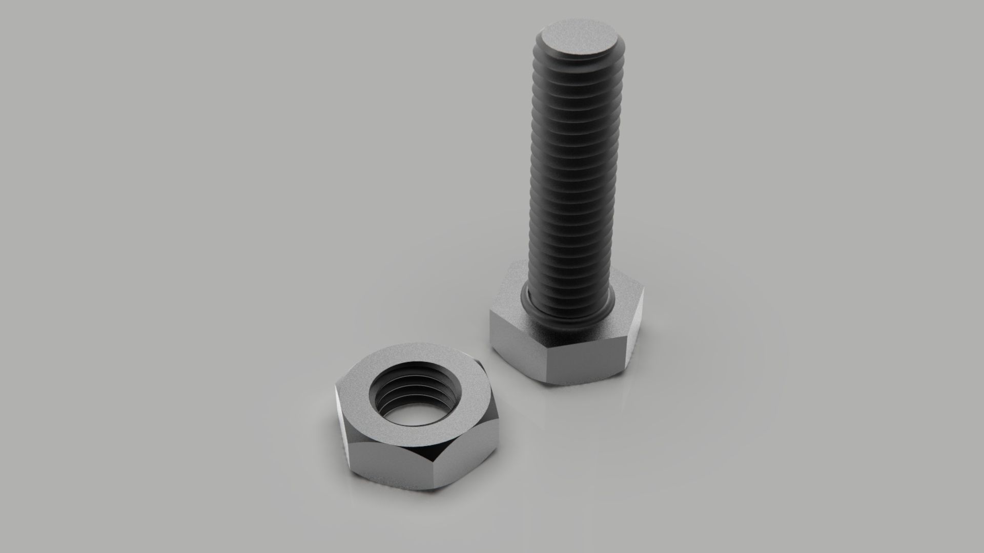 Screw and nut 3D model 3D printable CGTrader