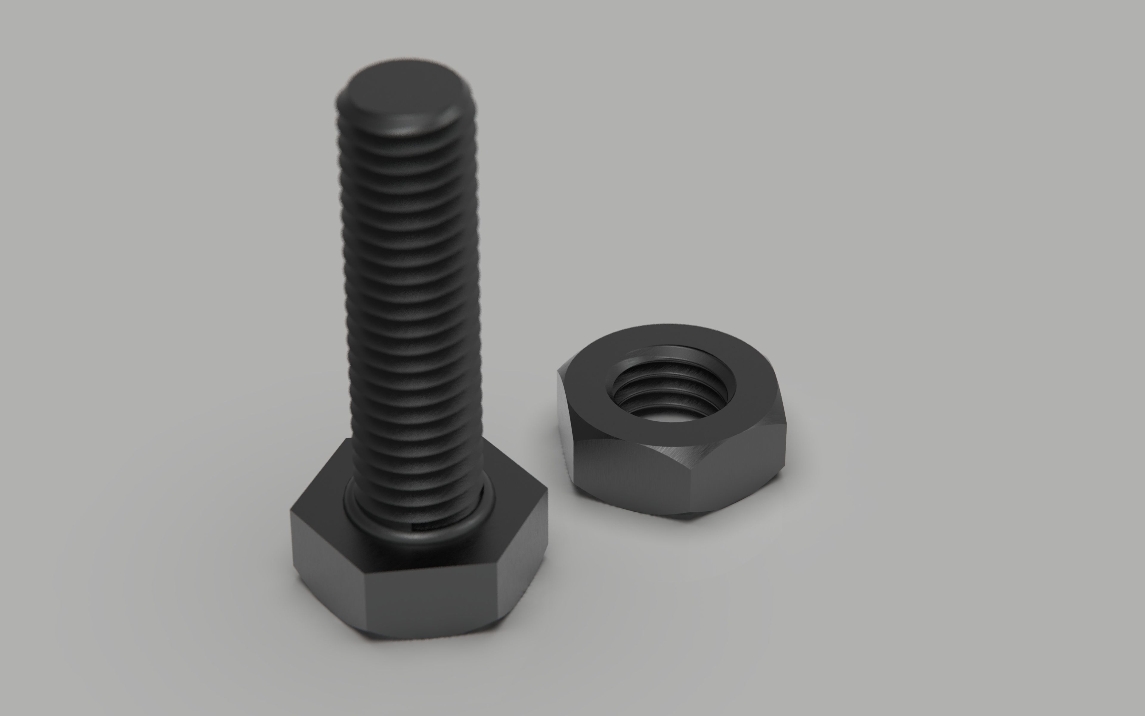 Screw and nut 3D print model_2