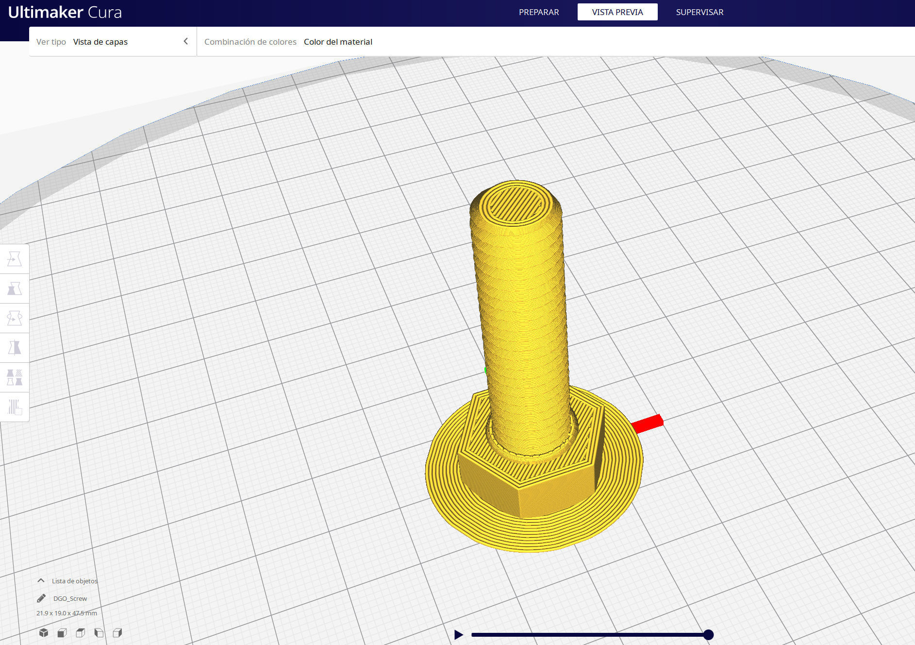 Screw and nut 3D print model_8