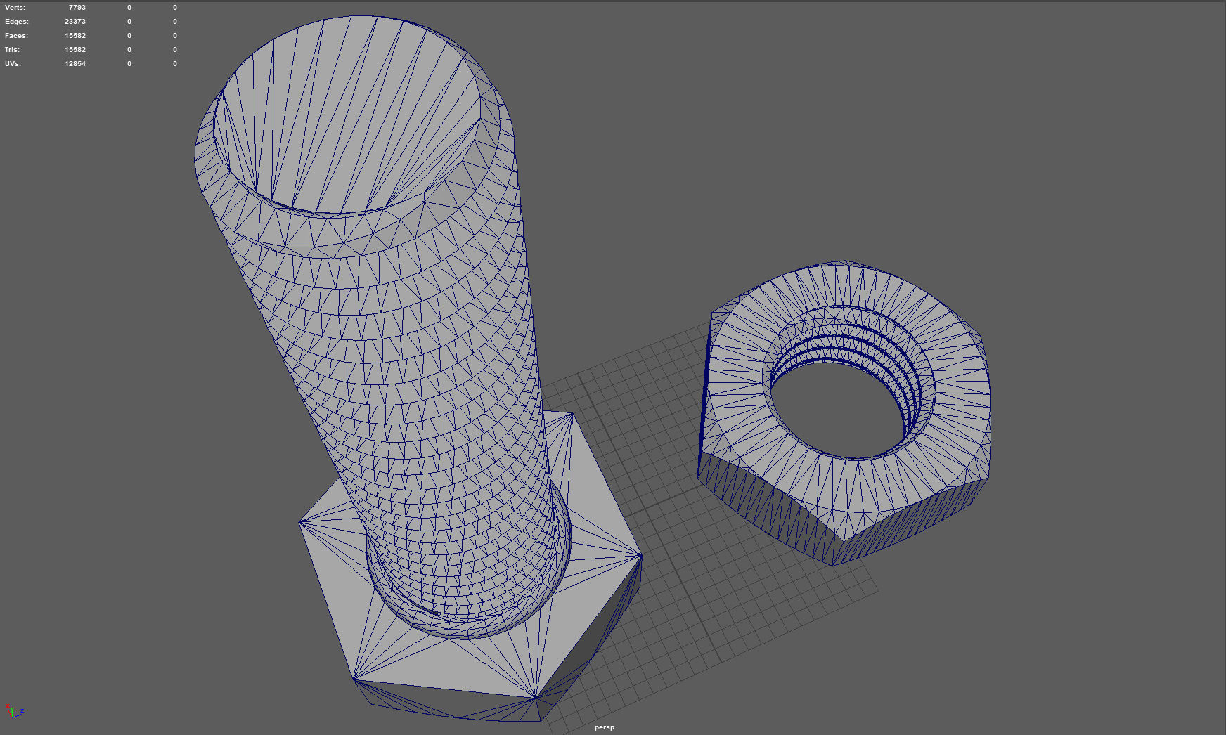 Screw and nut 3D print model_14