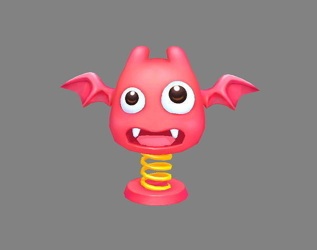 Cartoon spring monster - Scary toy - Scared gift Low-poly 3D model