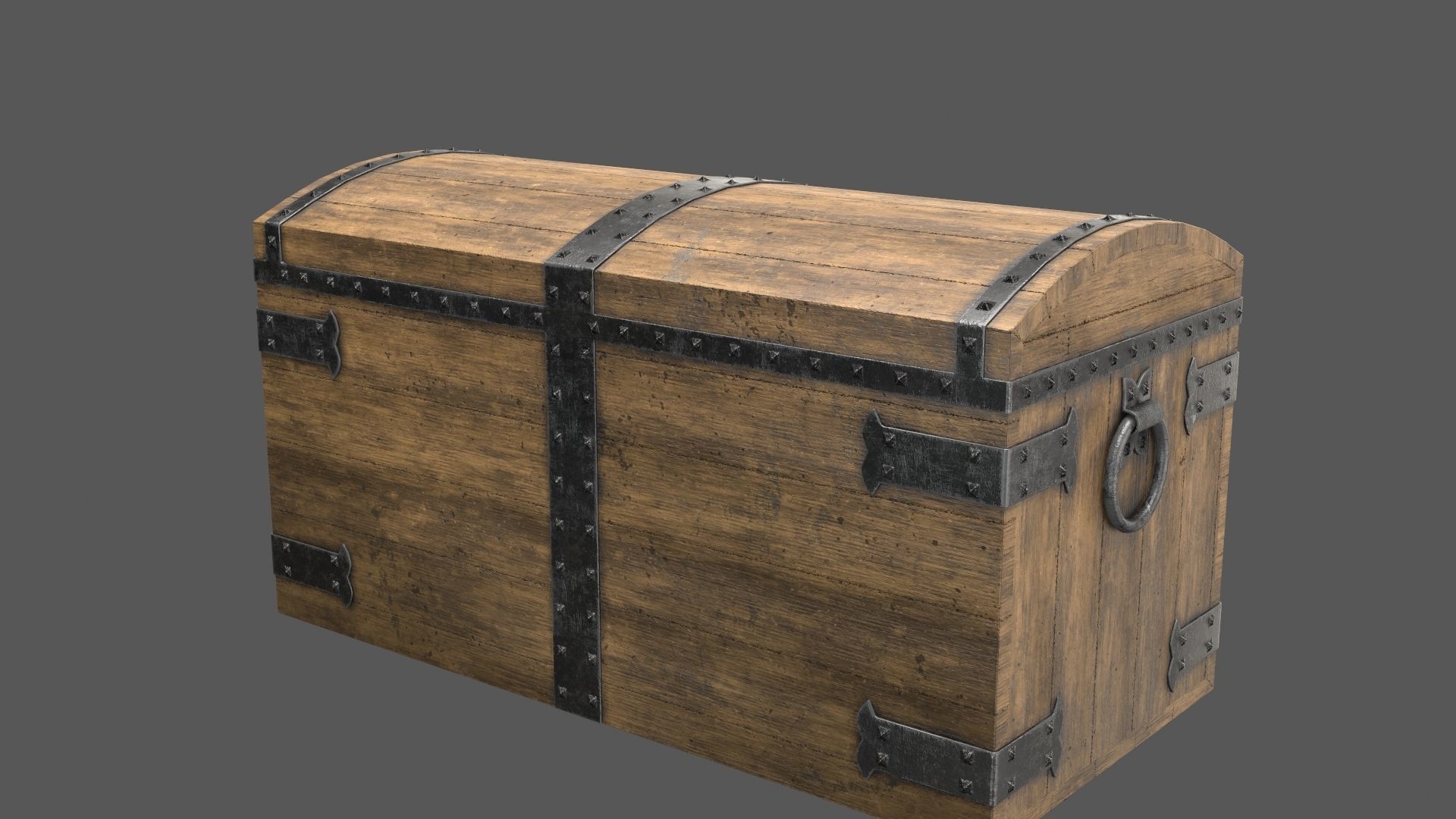 Old Medieval Chest Low-poly 3D model_6