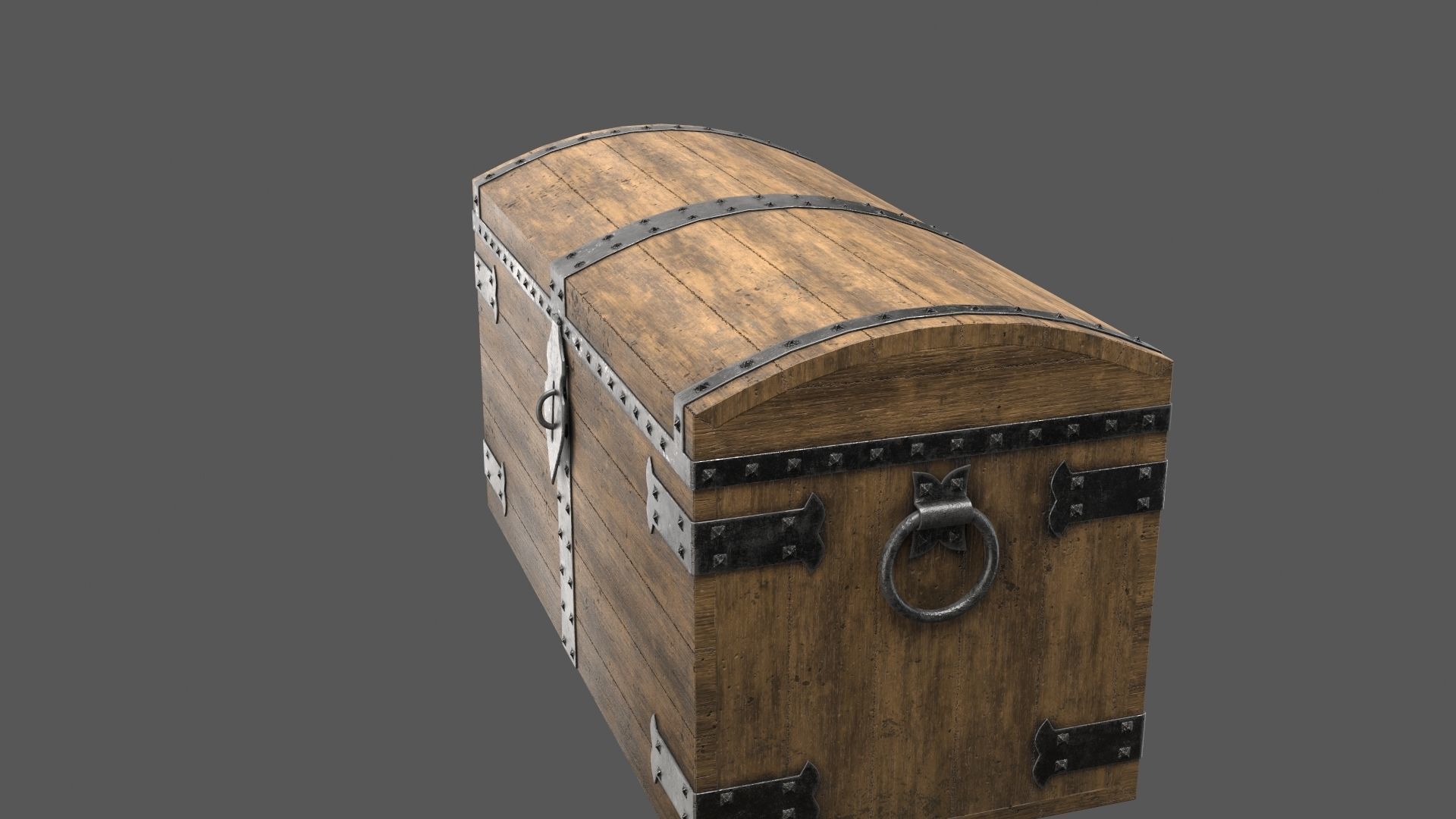 Old Medieval Chest Low-poly 3D model_10