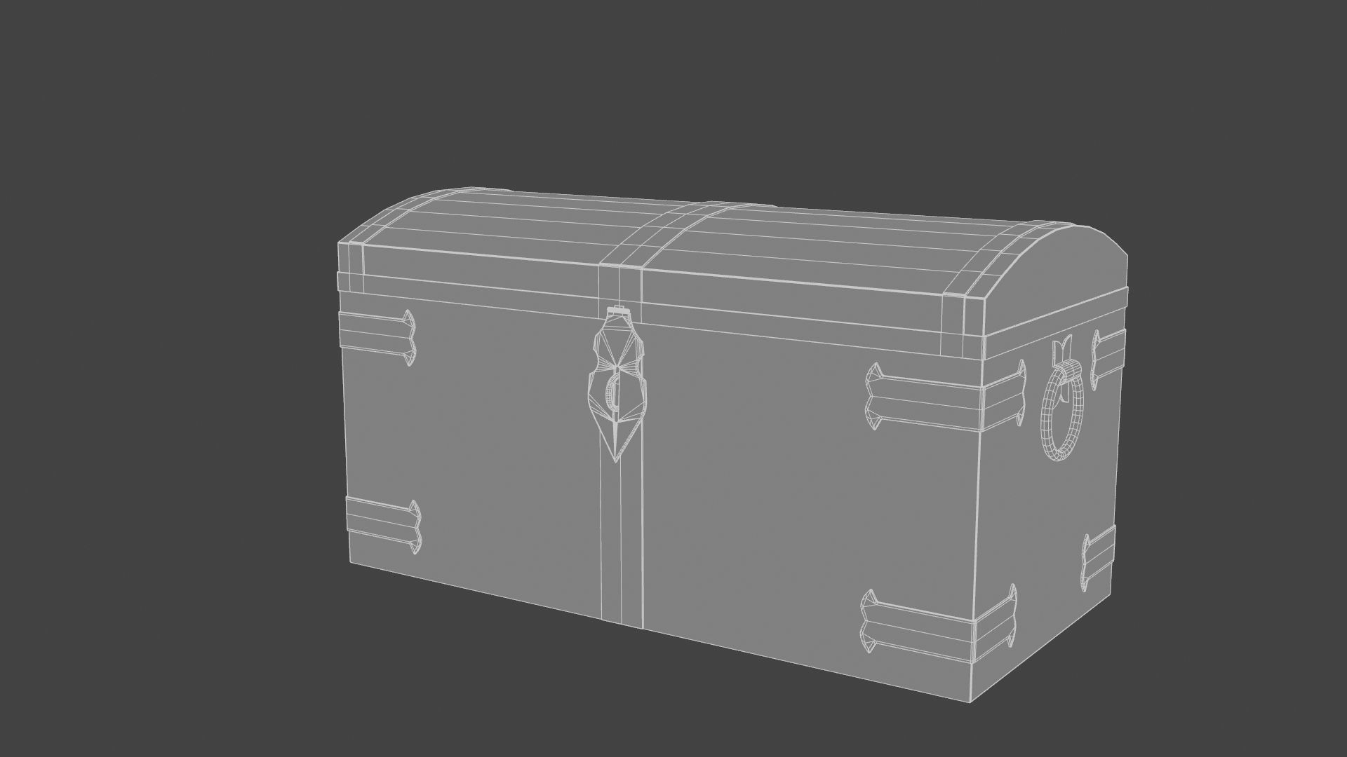 Old Medieval Chest Low-poly 3D model_25