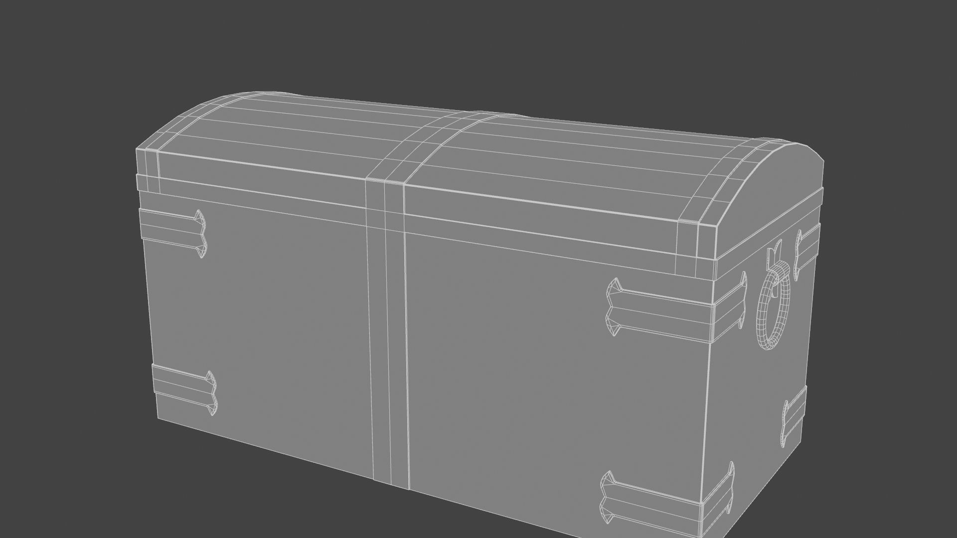 Old Medieval Chest Low-poly 3D model_21