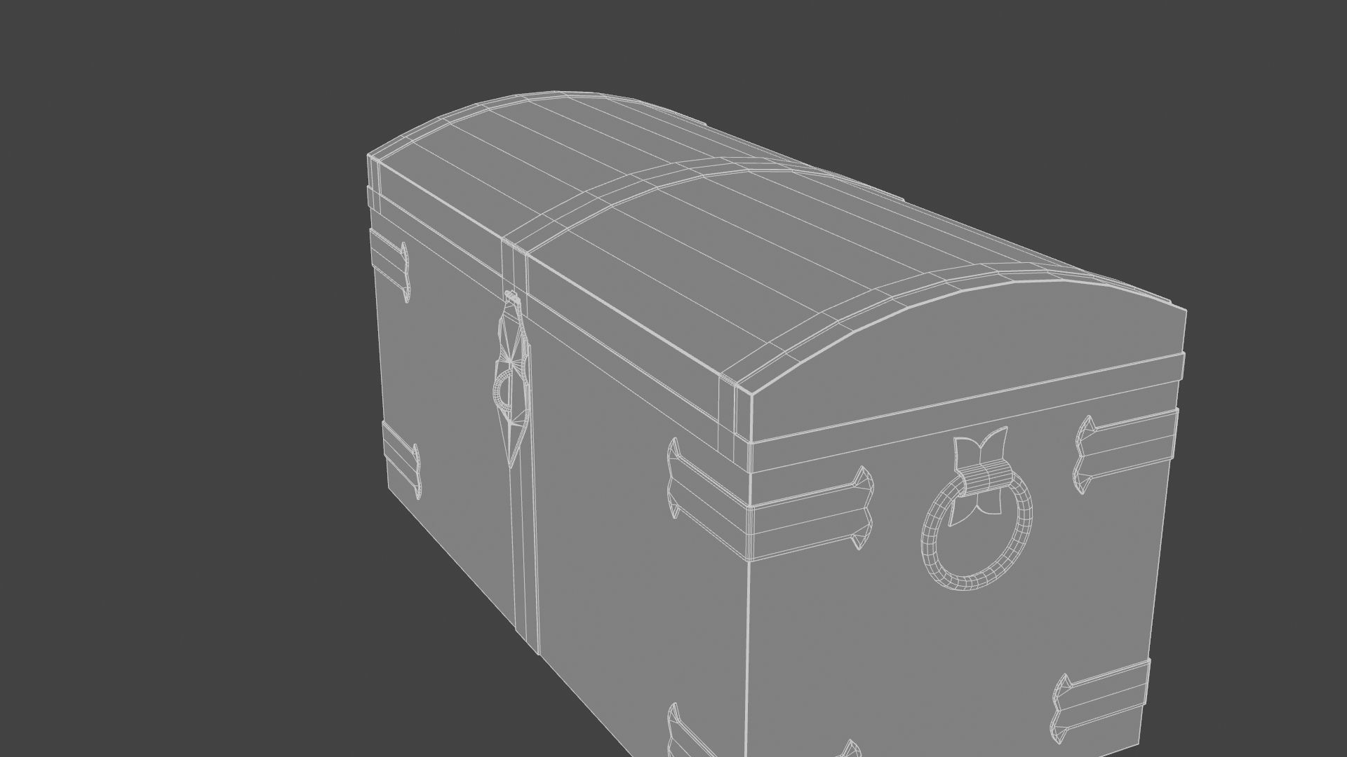 Old Medieval Chest Low-poly 3D model_24