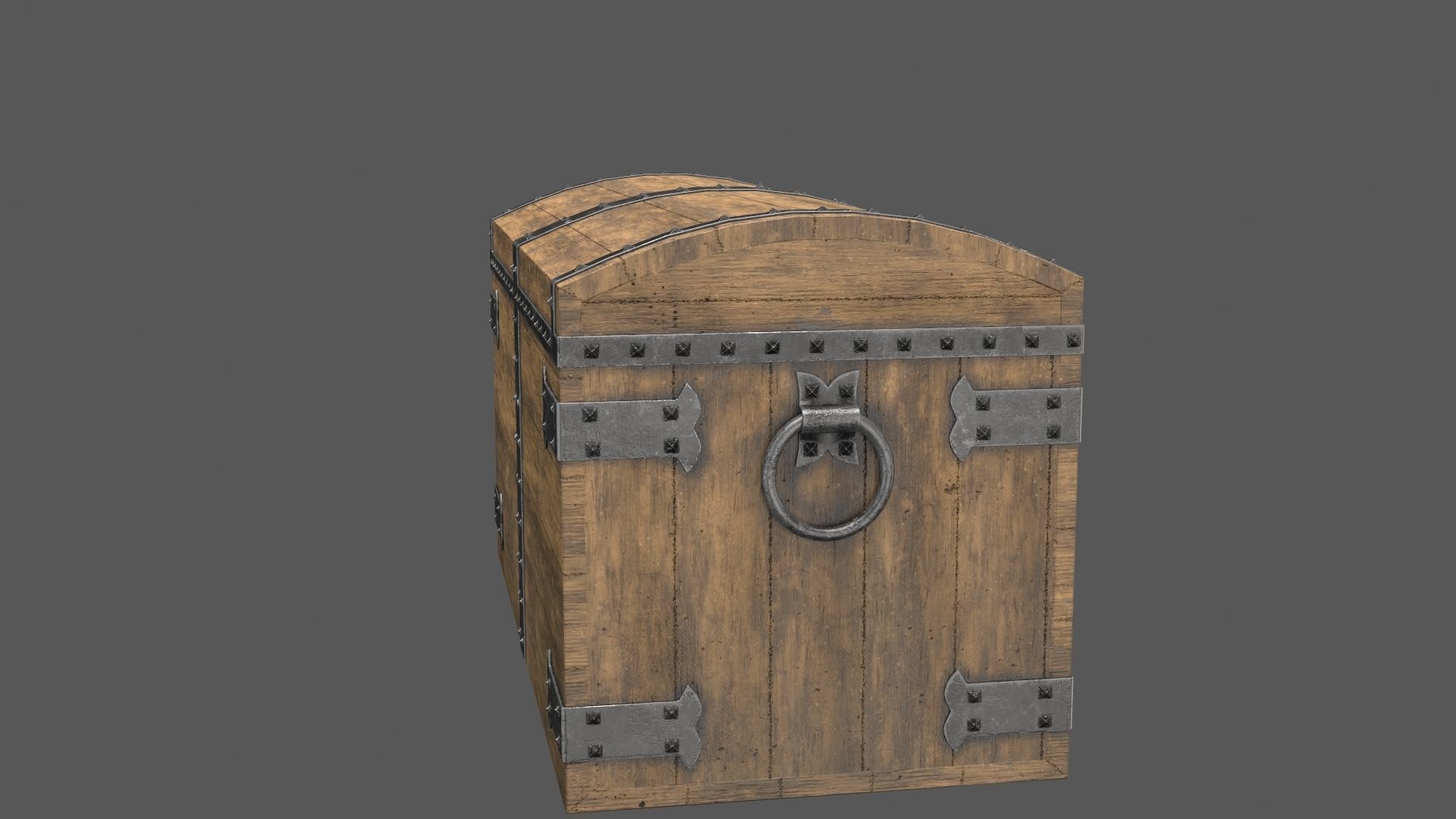 Old Medieval Chest Low-poly 3D model_5