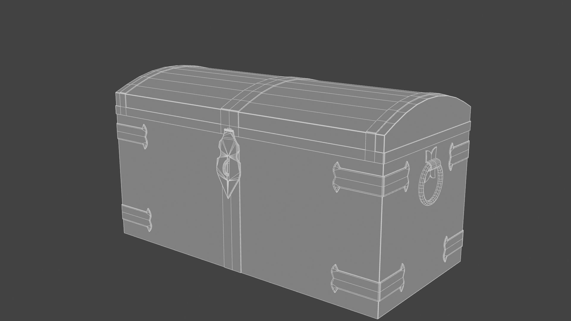 Old Medieval Chest Low-poly 3D model_15