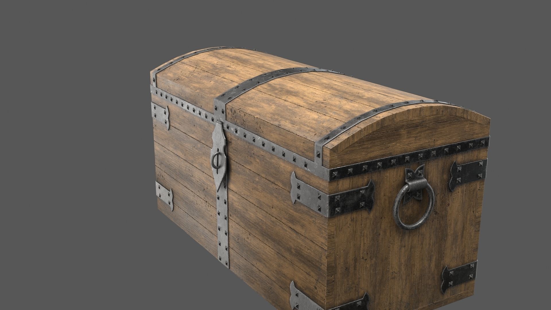 Old Medieval Chest Low-poly 3D model_12