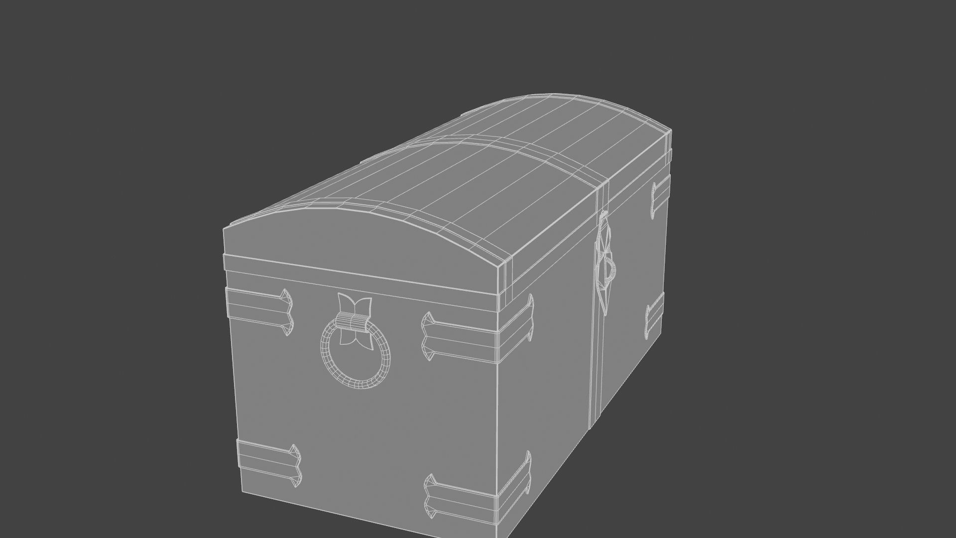 Old Medieval Chest Low-poly 3D model_18