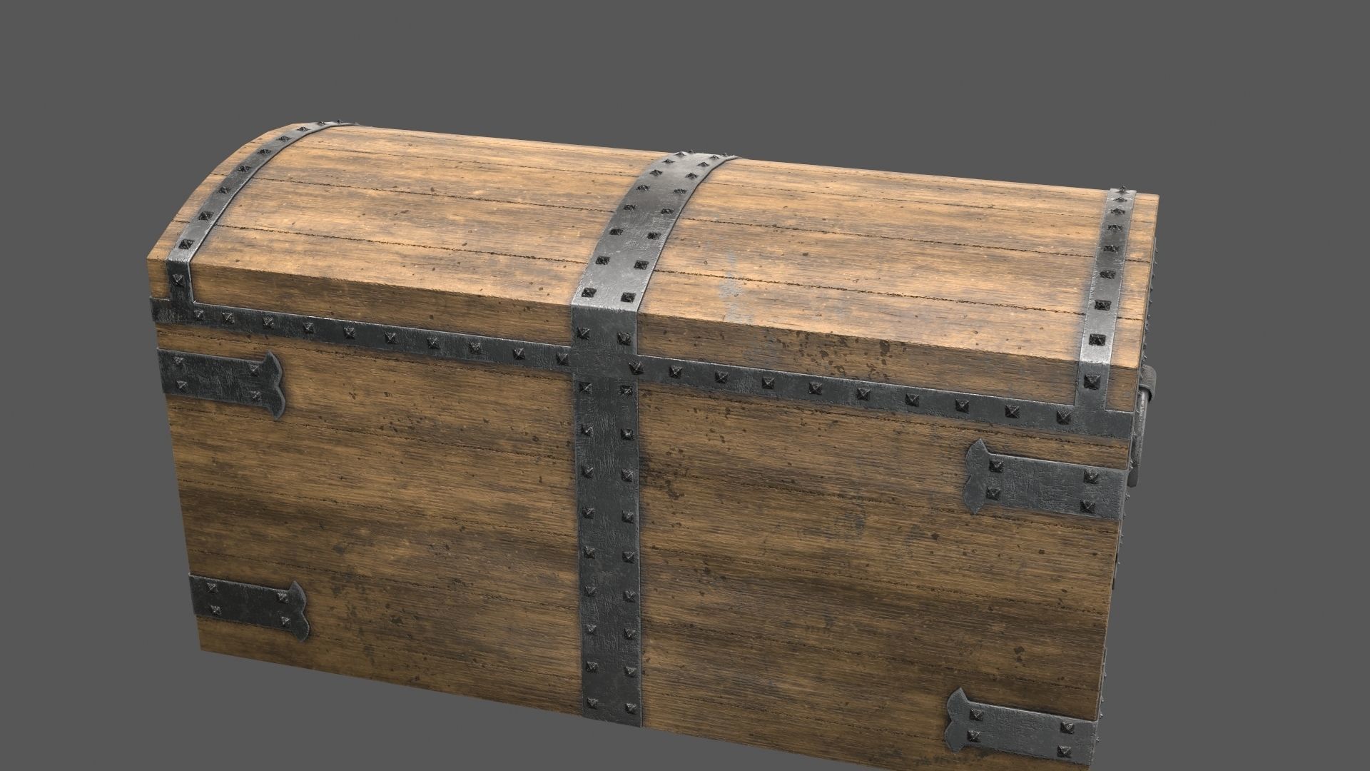 Old Medieval Chest Low-poly 3D model_7