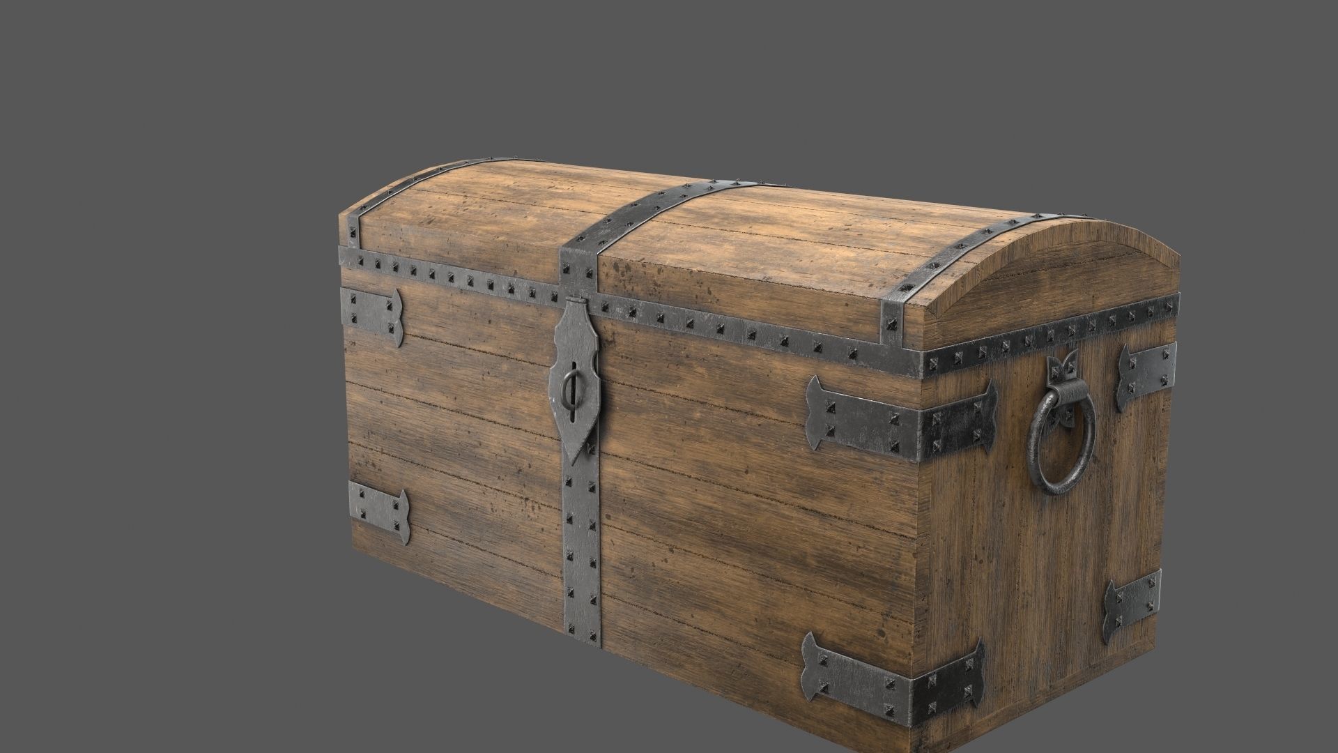 Old Medieval Chest Low-poly 3D model_14