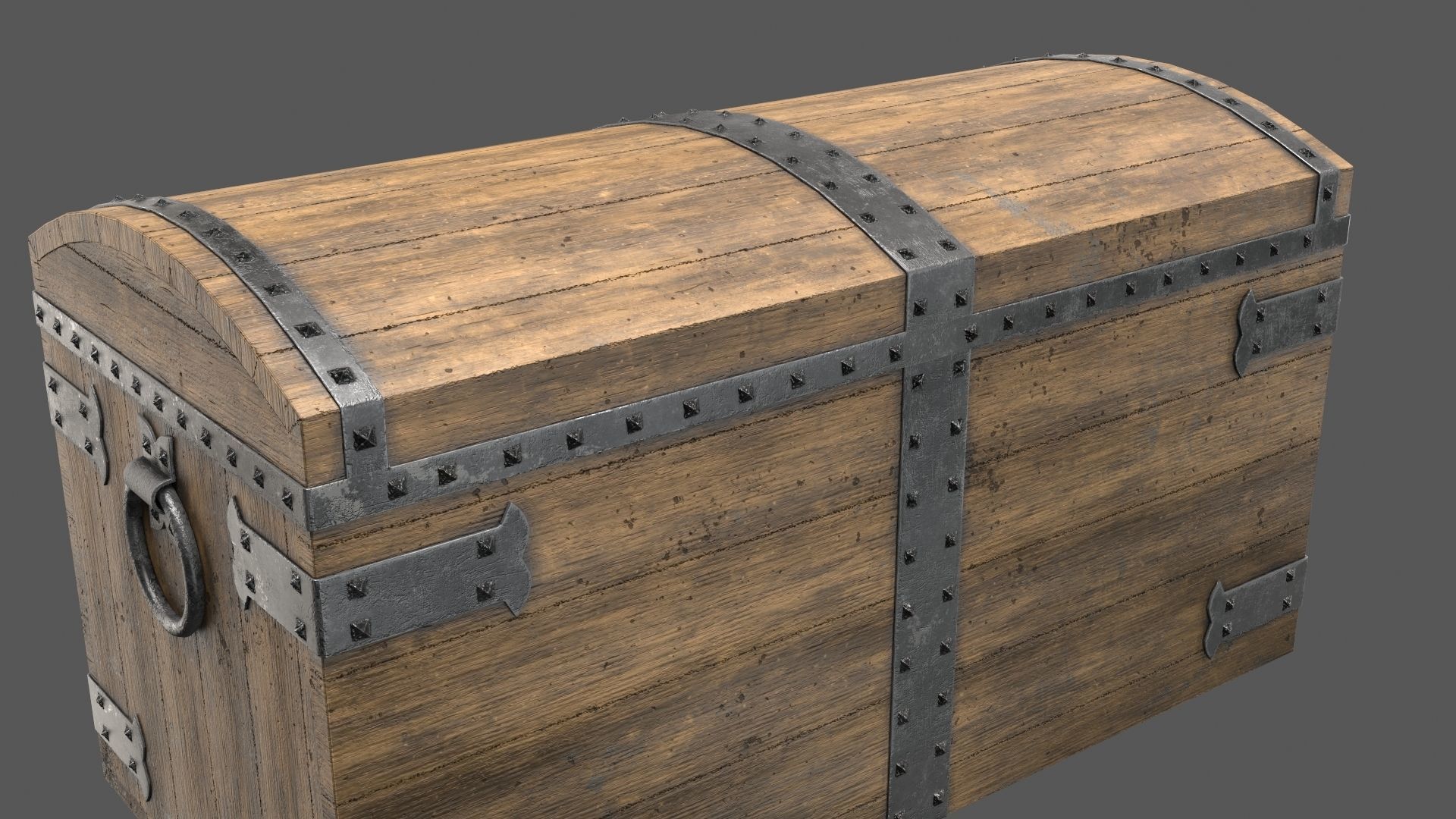 Old Medieval Chest Low-poly 3D model_8