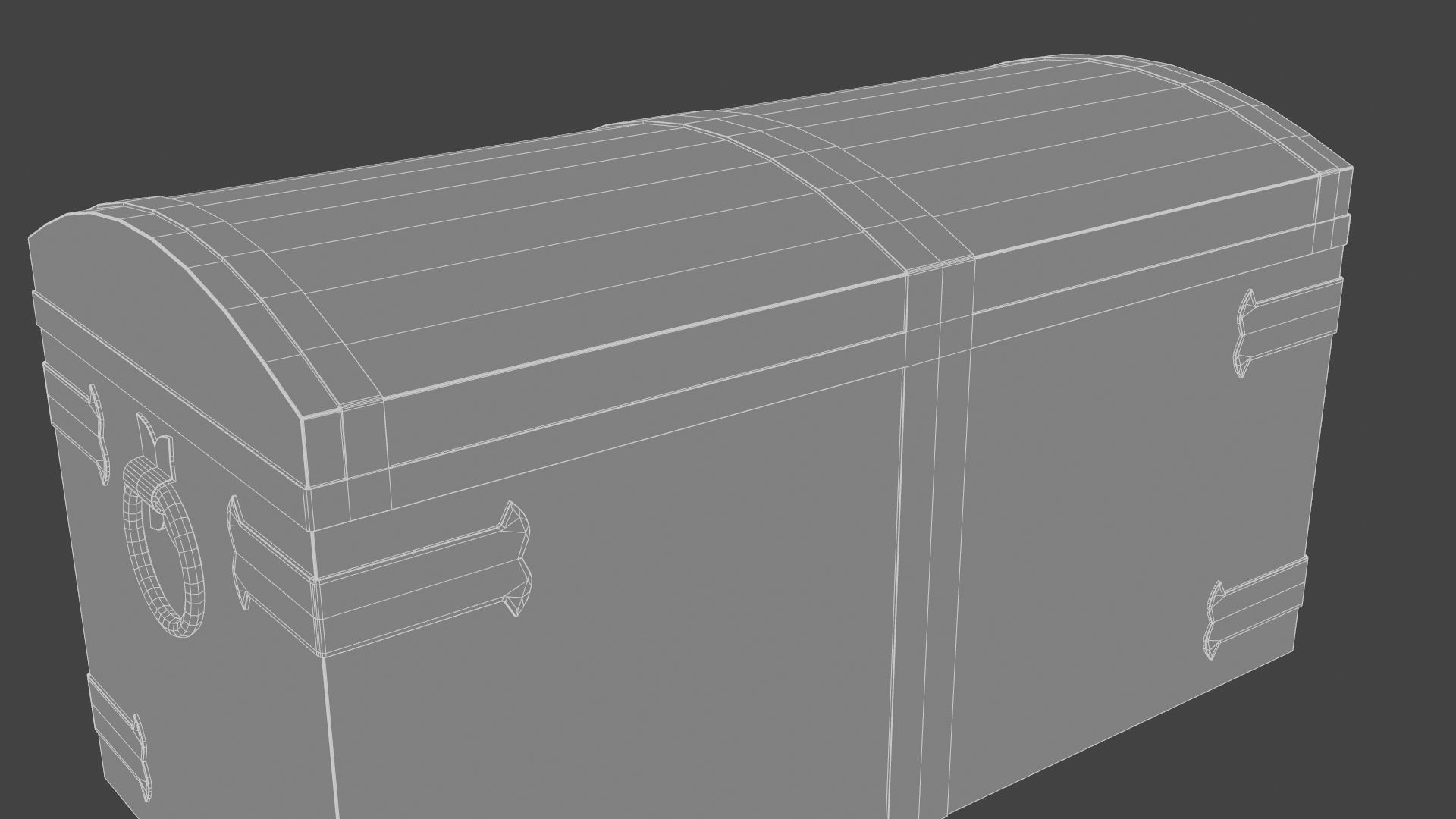 Old Medieval Chest Low-poly 3D model_22