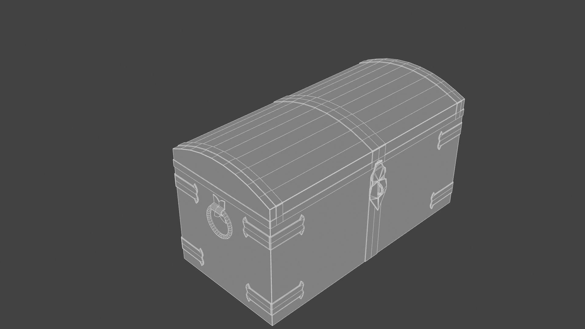 Old Medieval Chest Low-poly 3D model_26