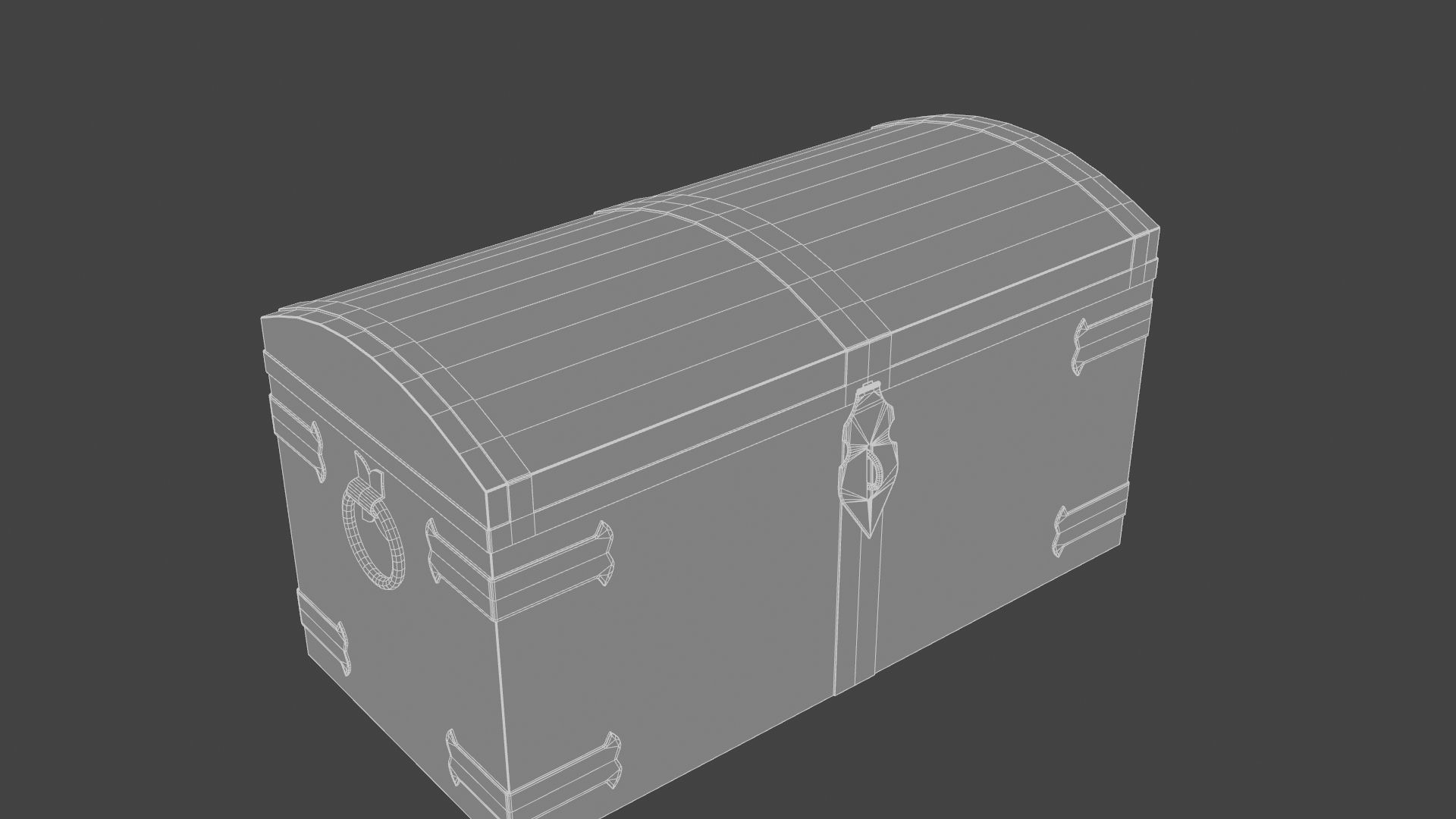 Old Medieval Chest Low-poly 3D model_17