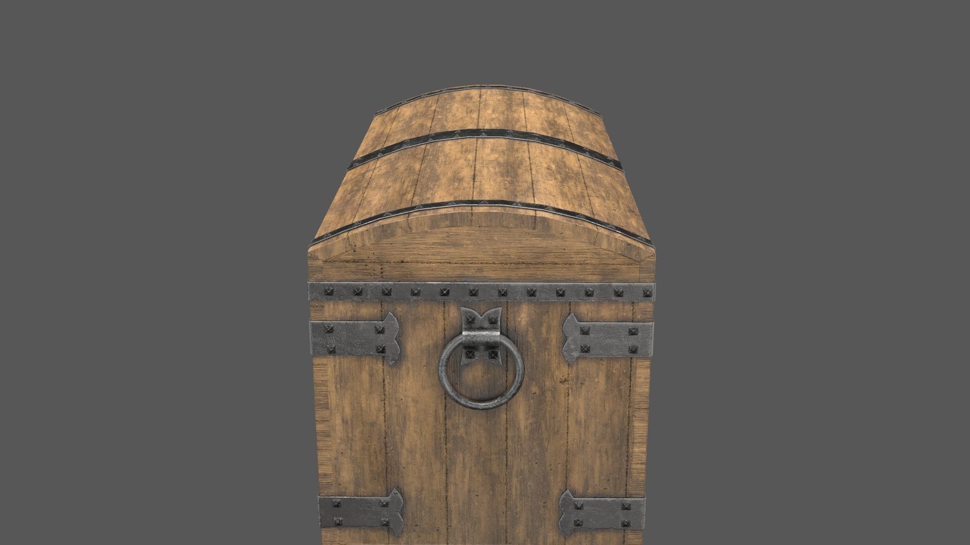 Old Medieval Chest Low-poly 3D model_4