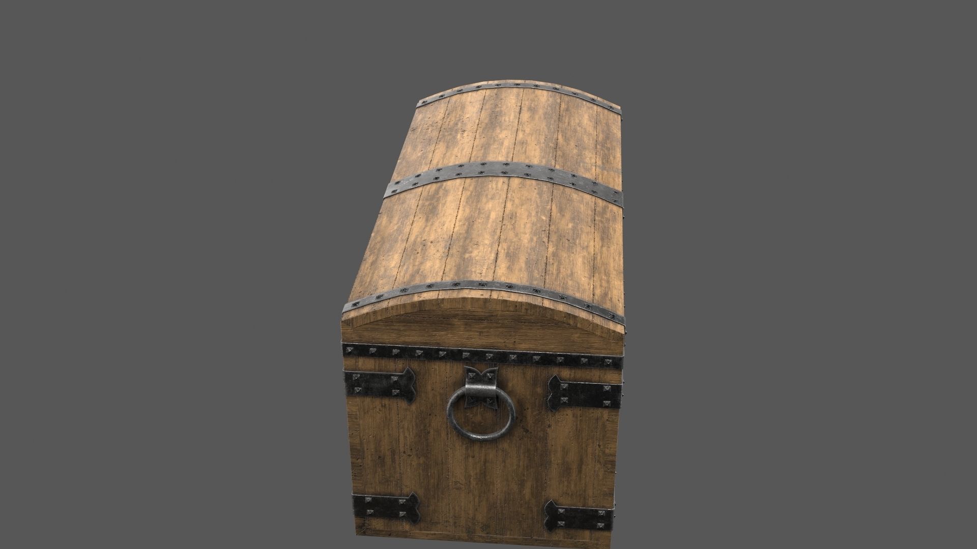 Old Medieval Chest Low-poly 3D model_9