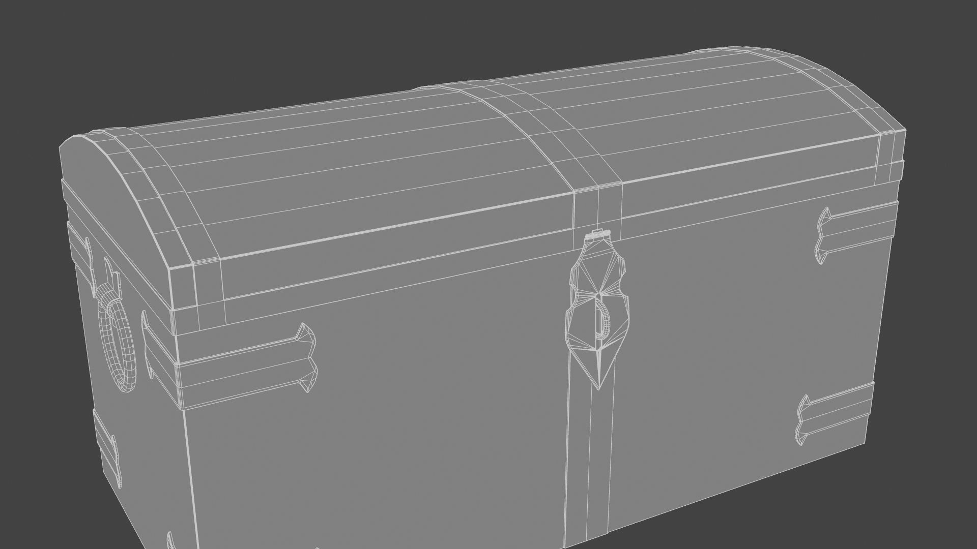 Old Medieval Chest Low-poly 3D model_16